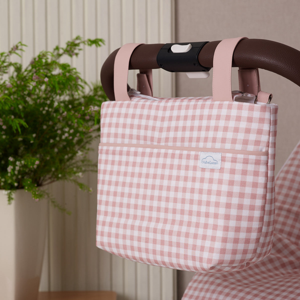 Gingham Fabric Strap on Bag