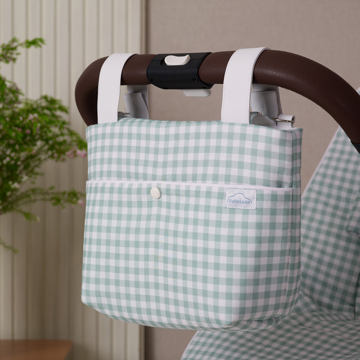 Gingham Fabric Strap on Bag