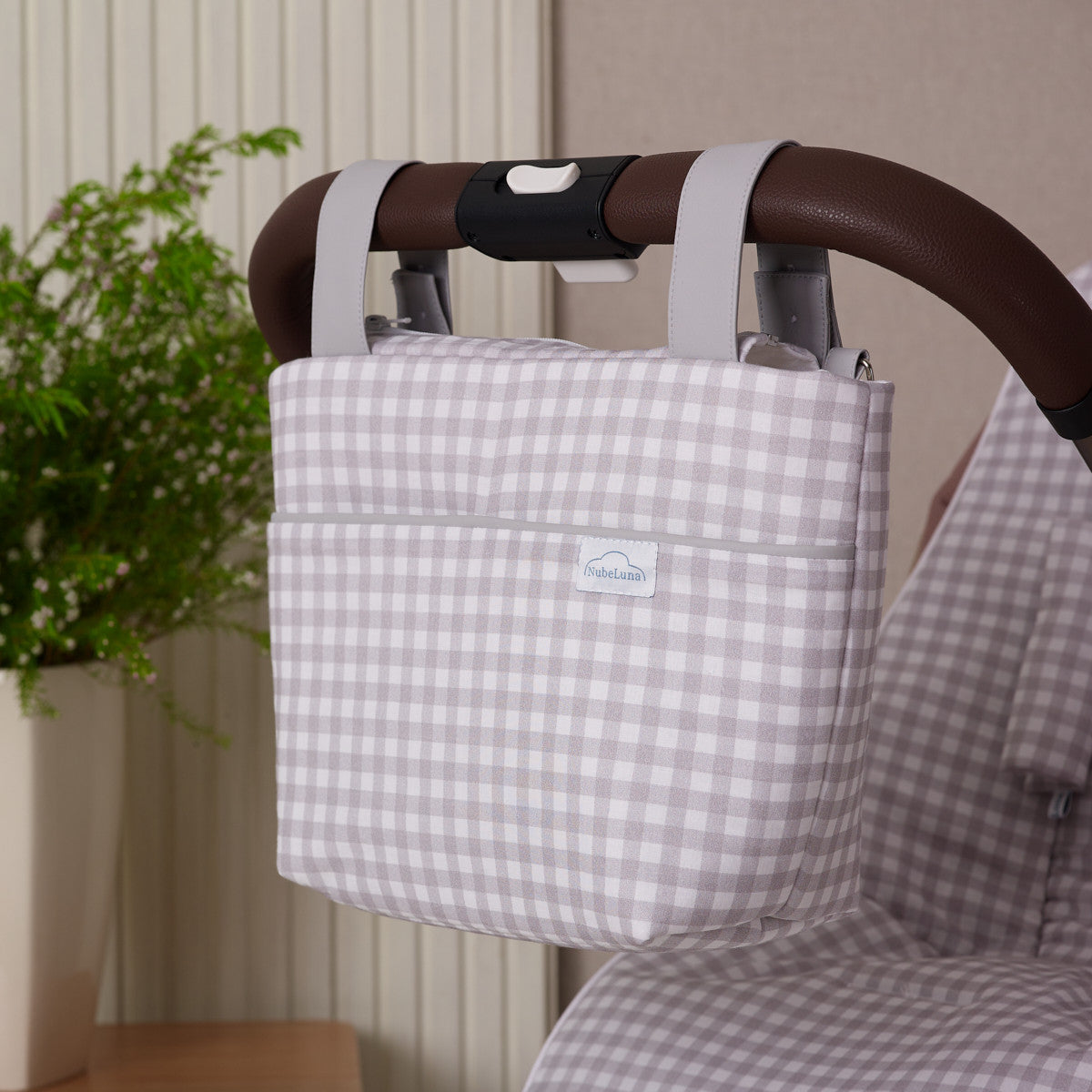 Gingham Fabric Strap on Bag