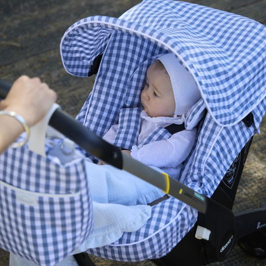 *MADE TO ORDER* Gingham Fabric Doona Liner & Hood