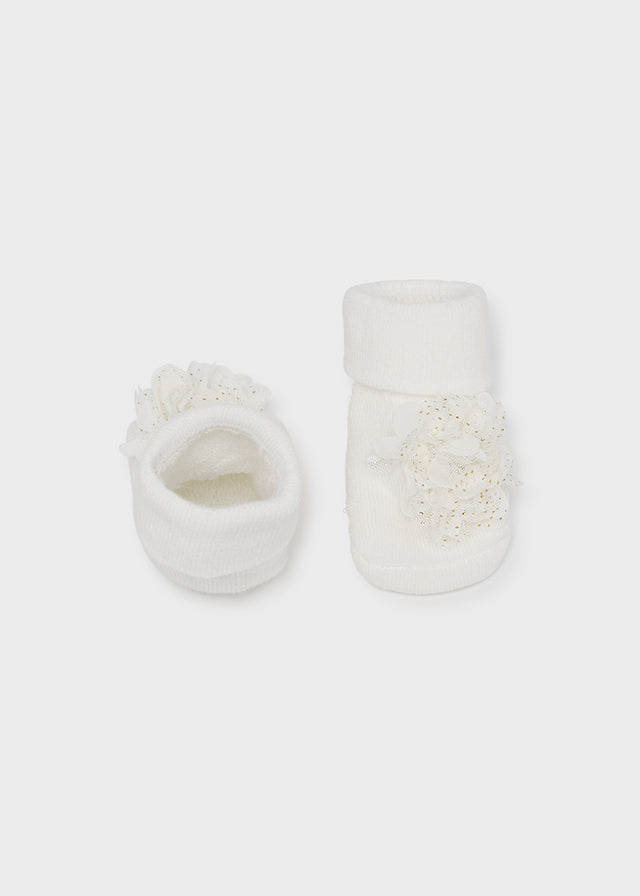 SS25 Mayoral Cream Headband & Bootie Set