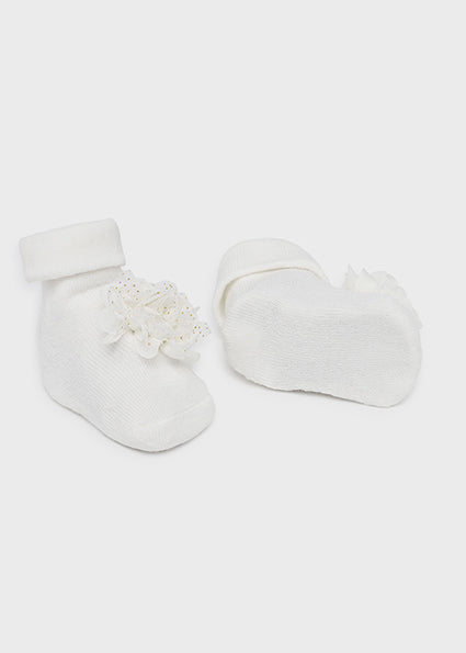 SS25 Mayoral Cream Headband & Bootie Set