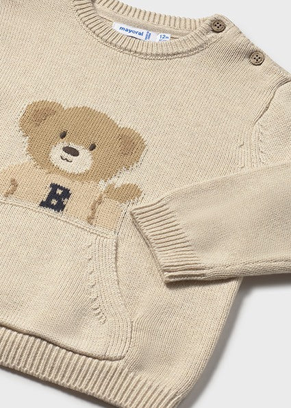 Mayoral Baby Boy Teddy Knit Jumper & Navy Trousers Set | Soft Cotton Knitwear Outfit (12M–4Y)