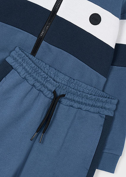 Mayoral Boys Blue Zip-Up Tracksuit Set | Sporty 2-Piece Jogger & Jacket Outfit (4–10 Years)