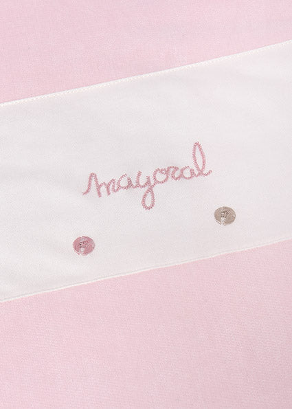 Mayoral Baby Girl Pink Blanket | Embroidered Rose Dots & Gift Box