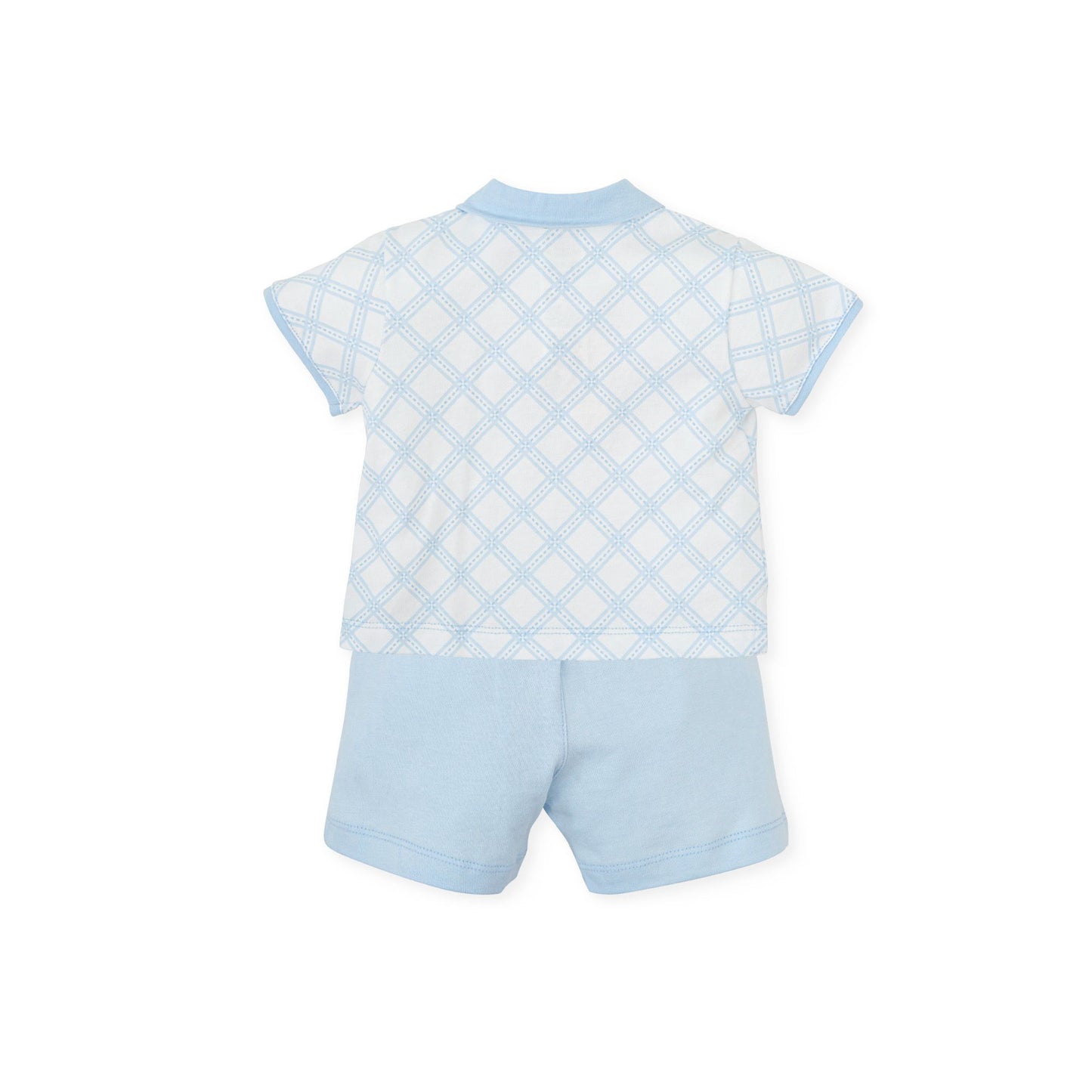 Tutto Piccolo Boys Blue & White Casual Short & Polo Shirt Set