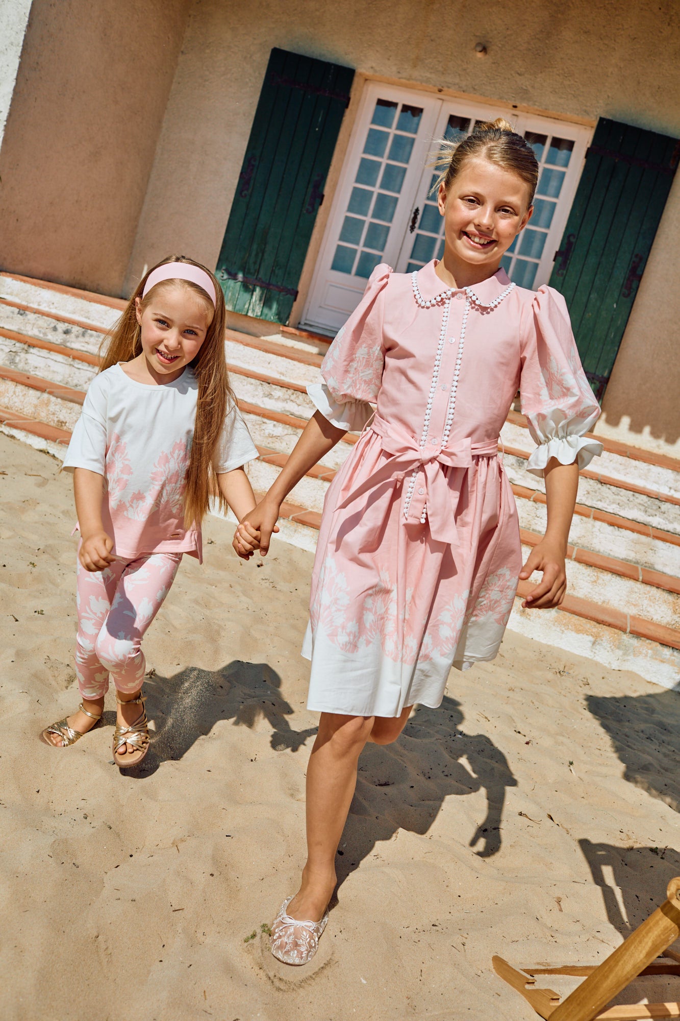 Patachou Girls Pink & White Floral Summer Dress | Pink & White Summer Dress With Bow Detail(6-12 Years)
