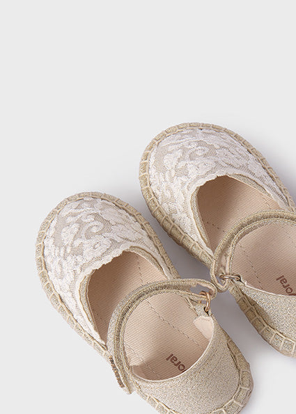 Mayoral Girls Gold Closed Toe Espadrilles