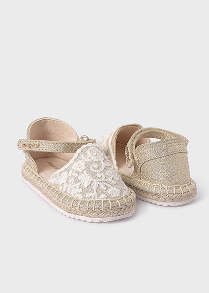 Mayoral Girls Gold Closed Toe Espadrilles