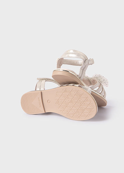 Mayoral Girls Gold Sandals with Glitter Bow