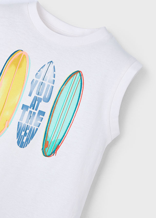 SS25 Mayoral Surfboard Casual Vest and Shorts Set