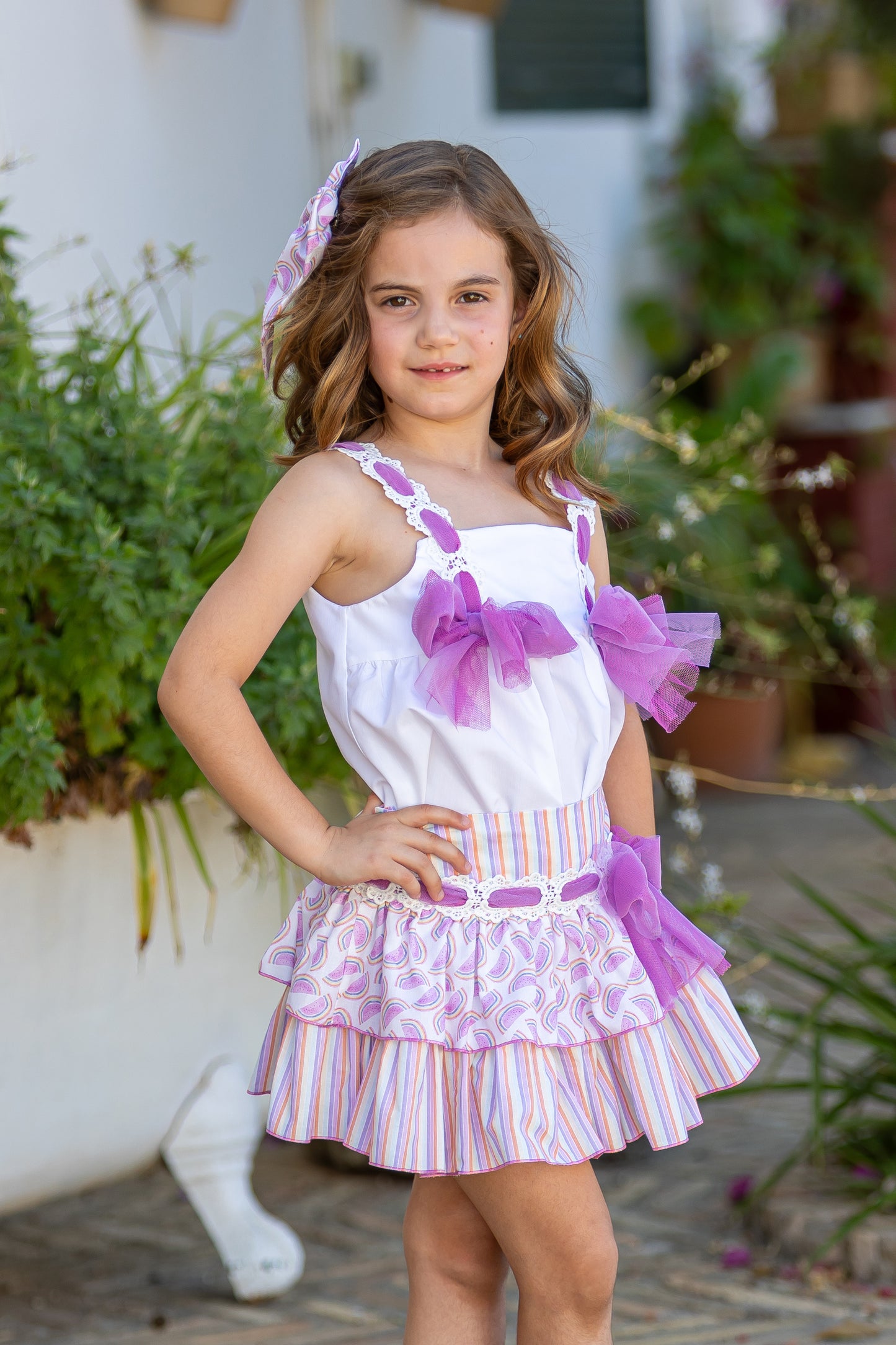SS25 Babine Lilac Melons Skirt Set