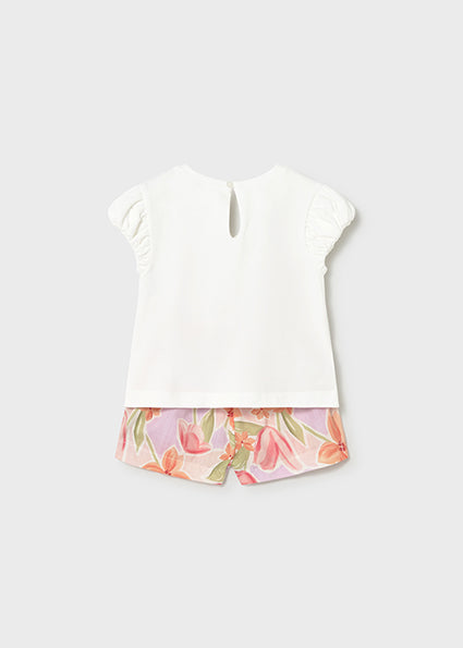 Mayoral Girls Blossom Shorts Set | 2-Piece Shorts Set (6 Months–4 Years)