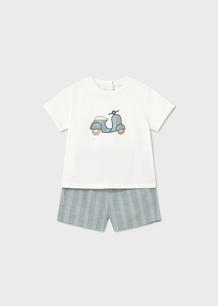 Mayoral Boys Jade Green Scooter Shorts Set | Scooter Bermuda Shorts Set (12M– 4Y)