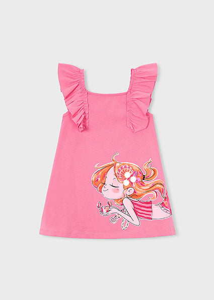Mayoral Girls Pink Flounces Dress | A-Line Dress (5–10 Years)