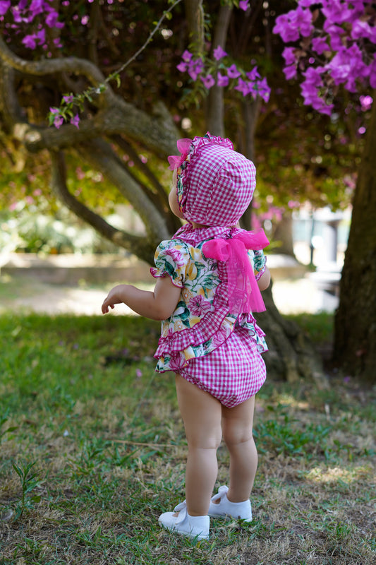 Babiné Lemons/Gingham Baby Girls Dress |Spanish Traditional Outfit (3–18 Months)