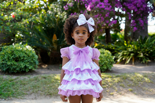 Babiné Lilac Balloons Girls Summer Dress | Spanish Traditional Outfit (2–6 Years)