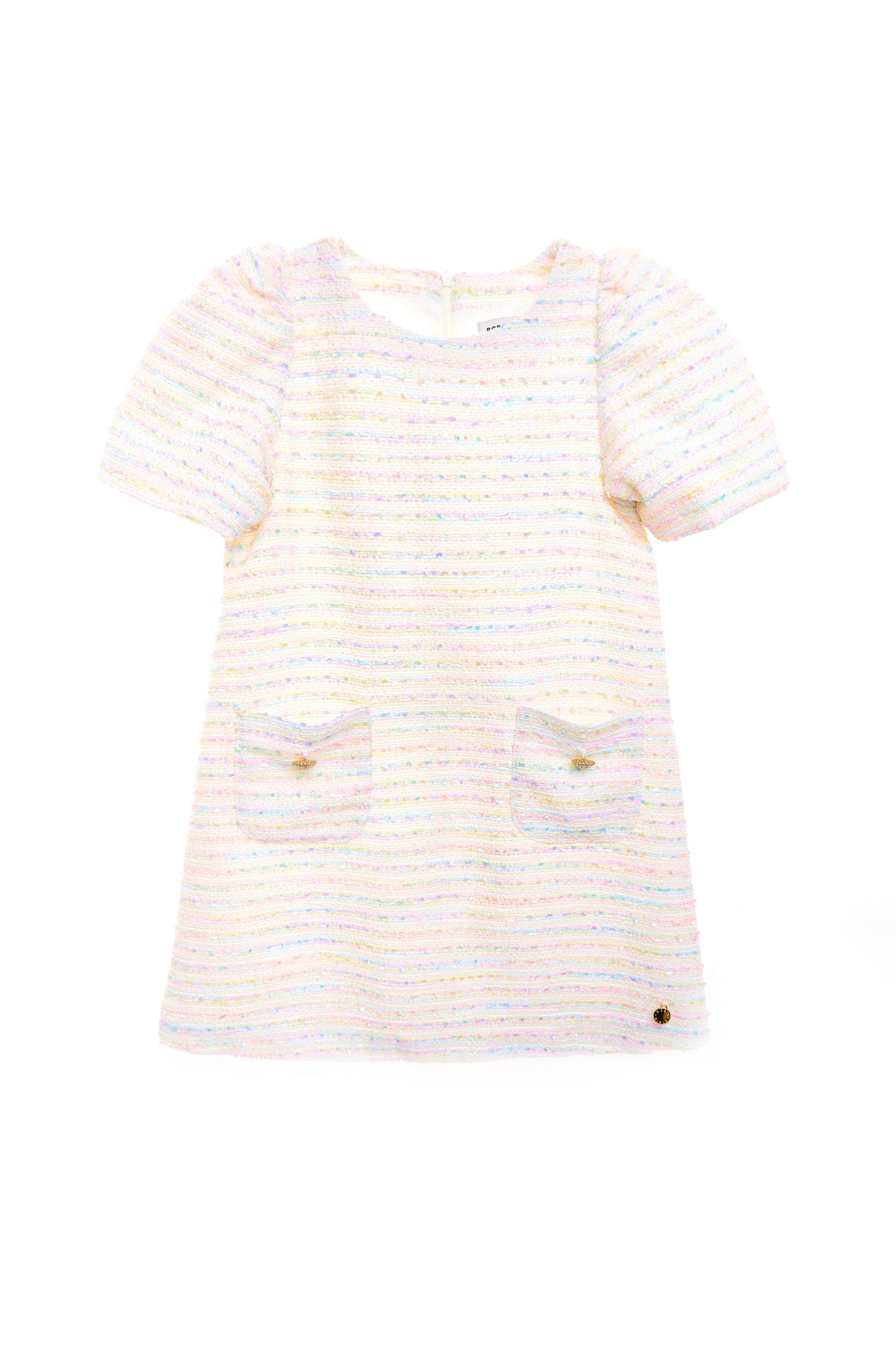 SS25 BCBG Cream Tweed Dress