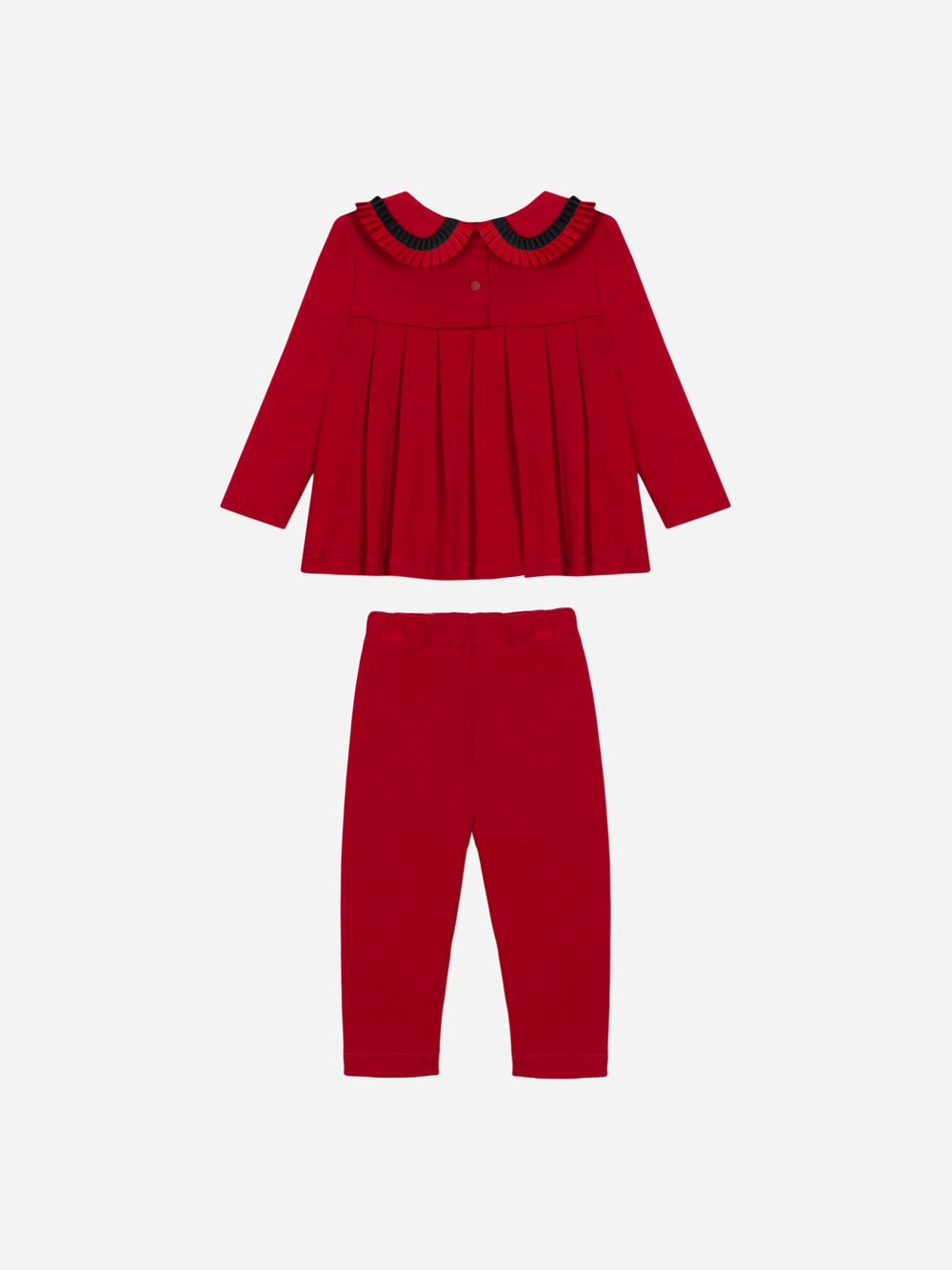 Patachou Toddler Red Interlock Legging Set | Winter Legging Set (12 Months-4 Years)