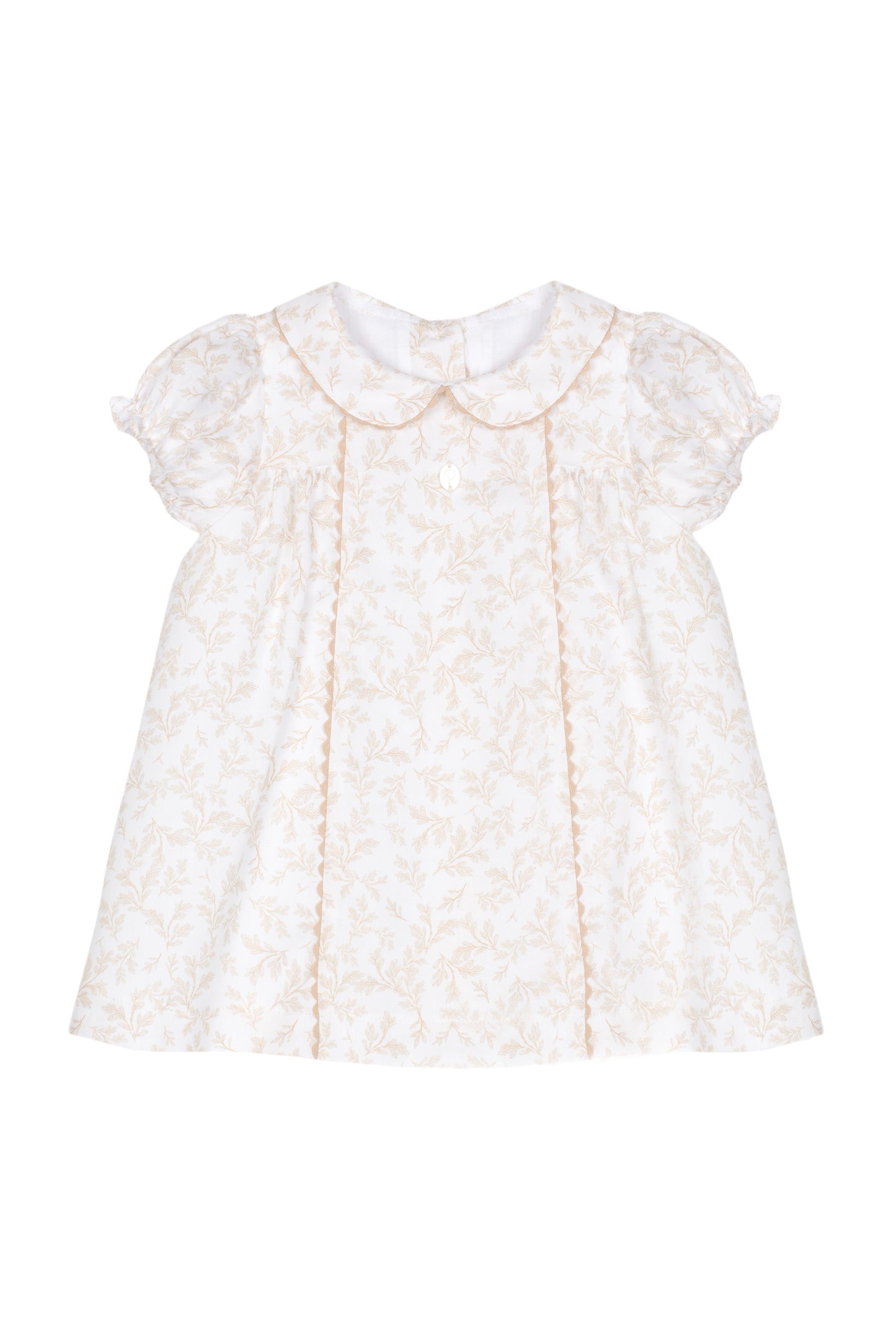 Patachou Baby Pink Toile Dress |Toile Dress with Peter Pan Collar (6-24 Months)