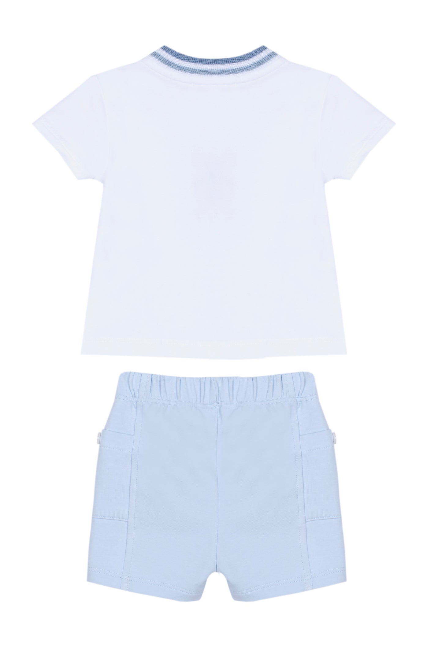 Patachou Baby Blue Teddy Shorts Set | Blue Teddy Two Piece Set (6-24 Months)