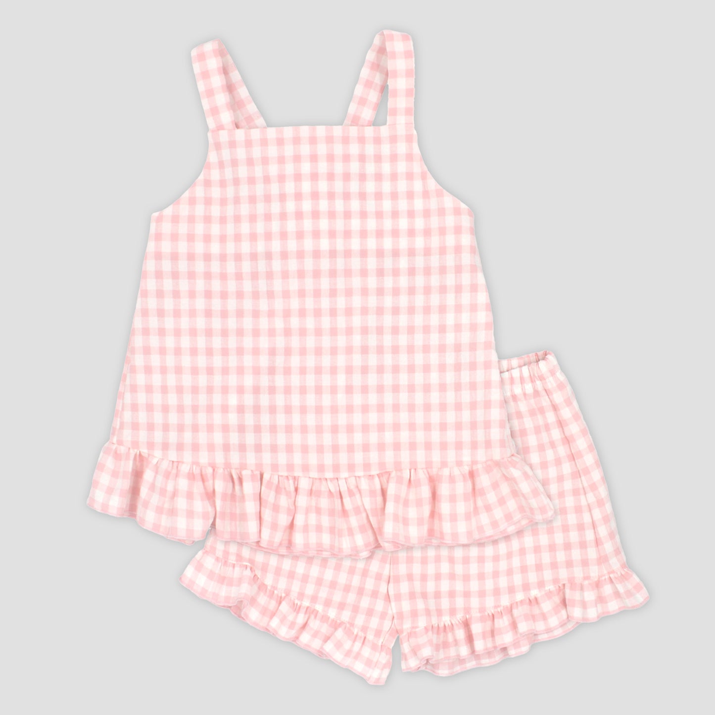 SS25 Rapife Gingham Pink Shorts Set