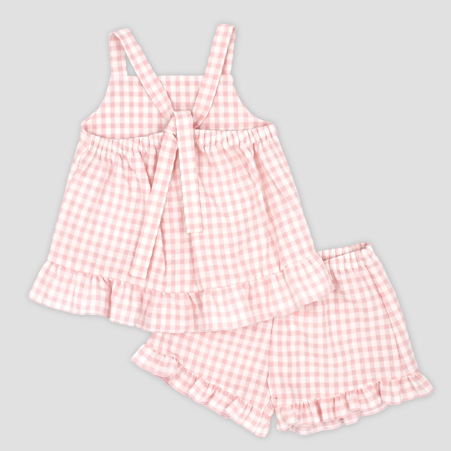 SS25 Rapife Gingham Pink Shorts Set