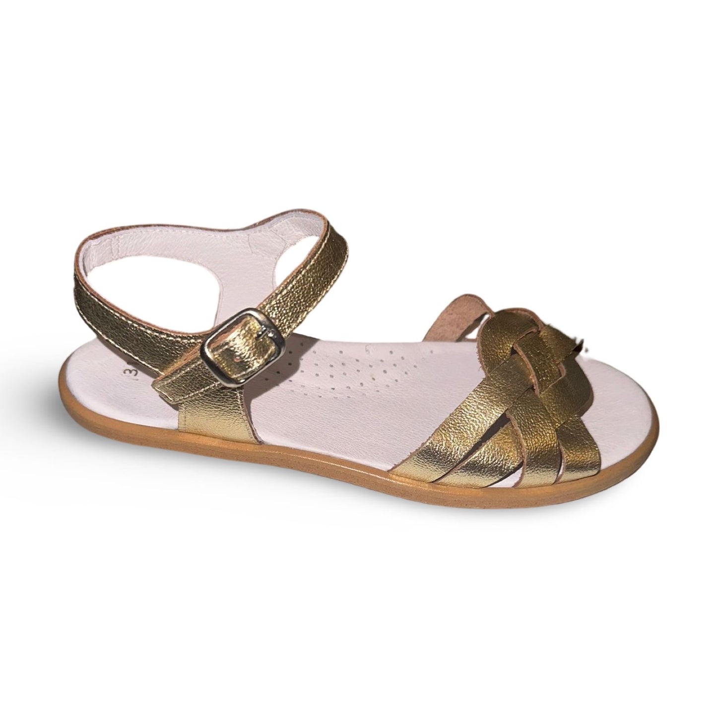 Pretty Originals Girls Gold Leather Sandals