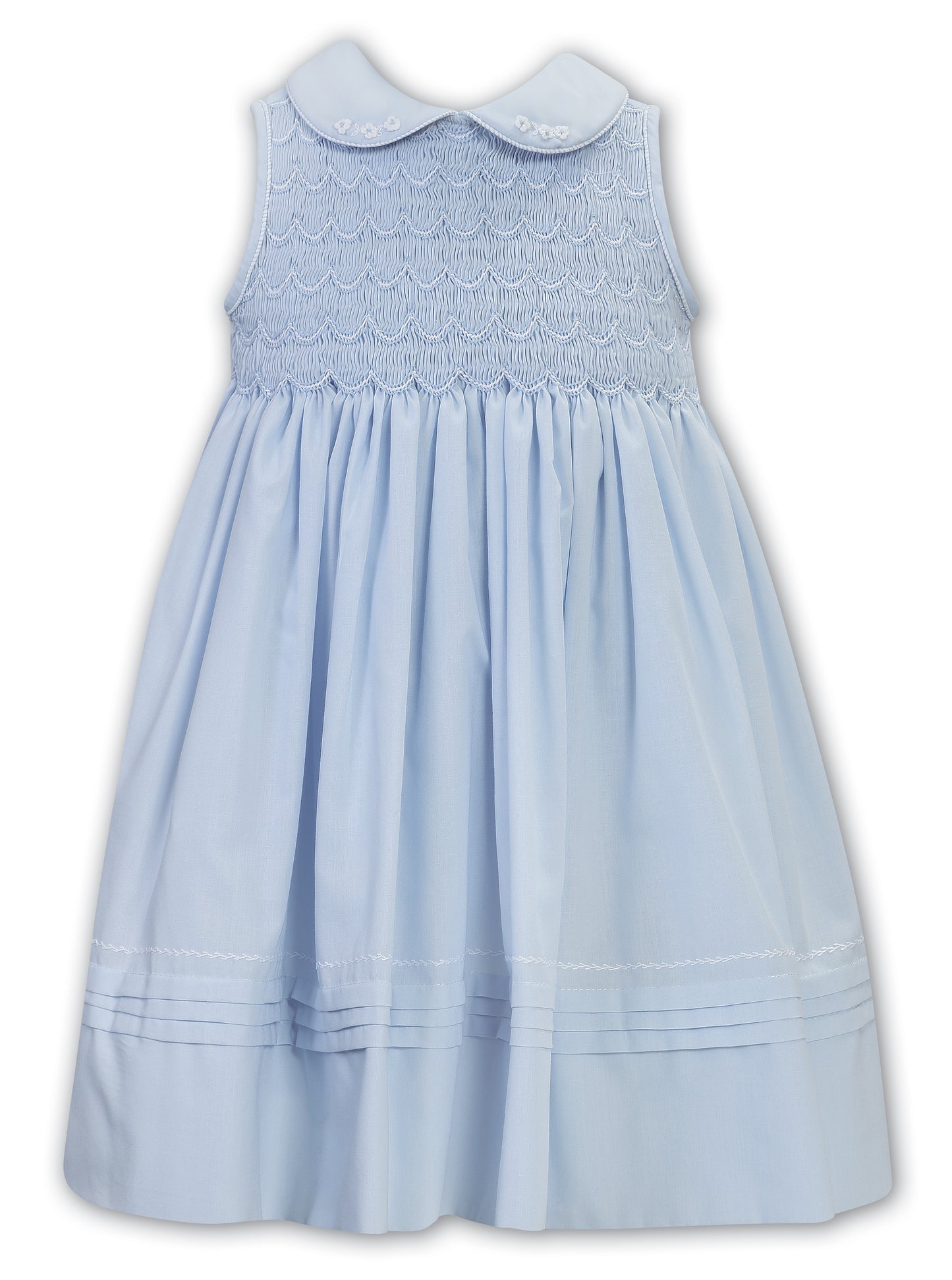 Sarah Louise Girls Smocked Sleeveless French Blue Dress