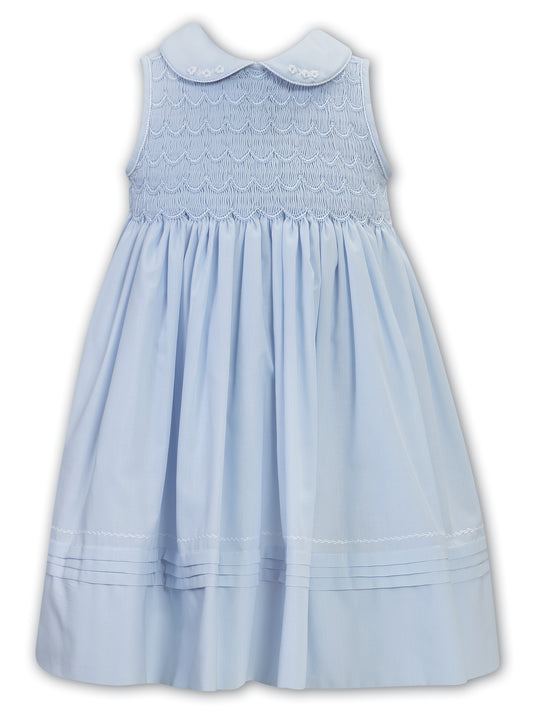 Sarah Louise Girls Smocked Sleeveless French Blue Dress