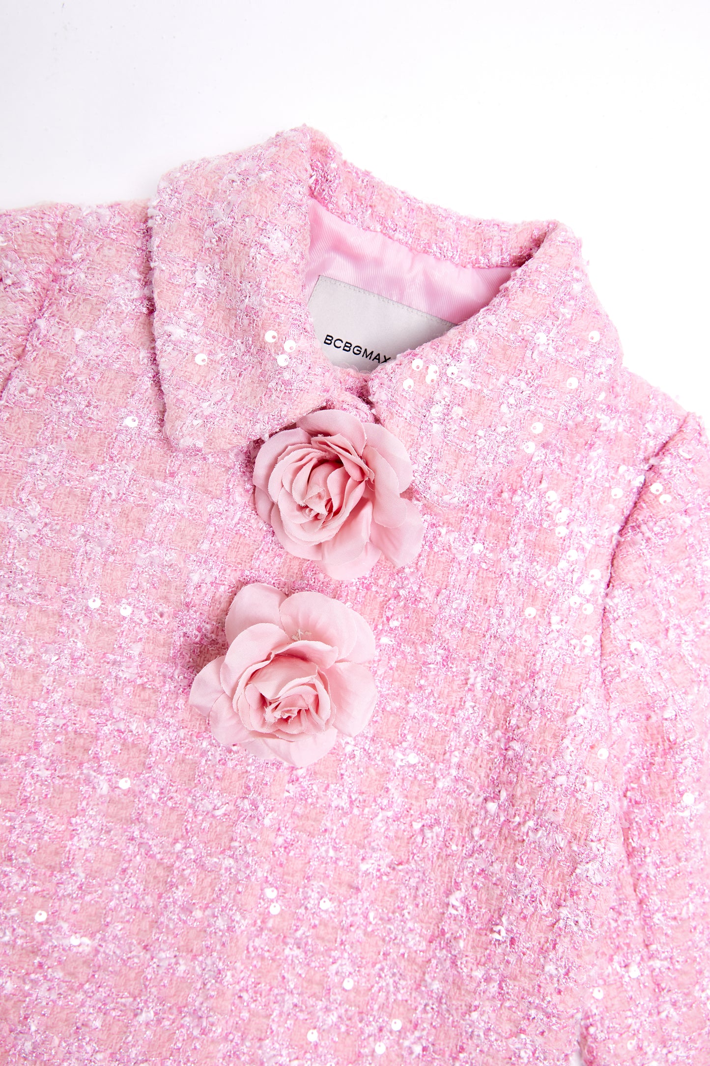 SS25 BCBG Cameo Pink 2 Piece Tweed Shorts Set