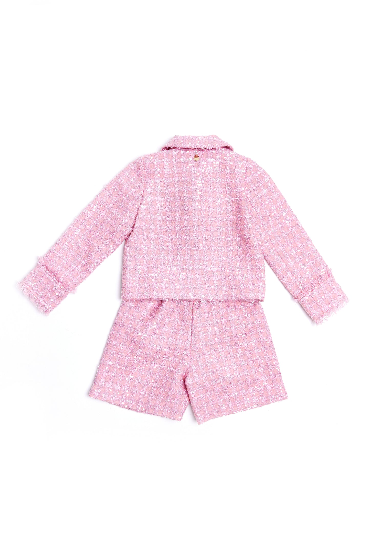 SS25 BCBG Cameo Pink 2 Piece Tweed Shorts Set