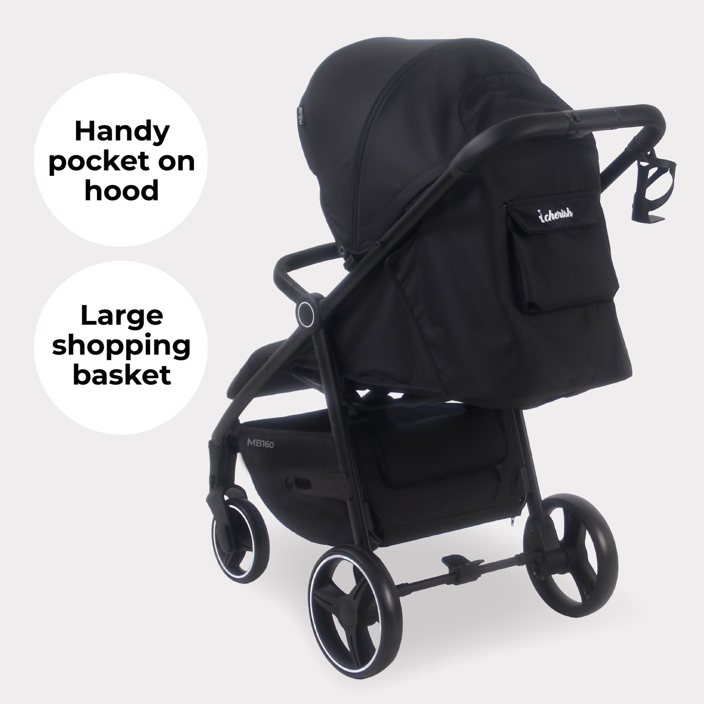 MB160 Pushchair - Black Leopard
