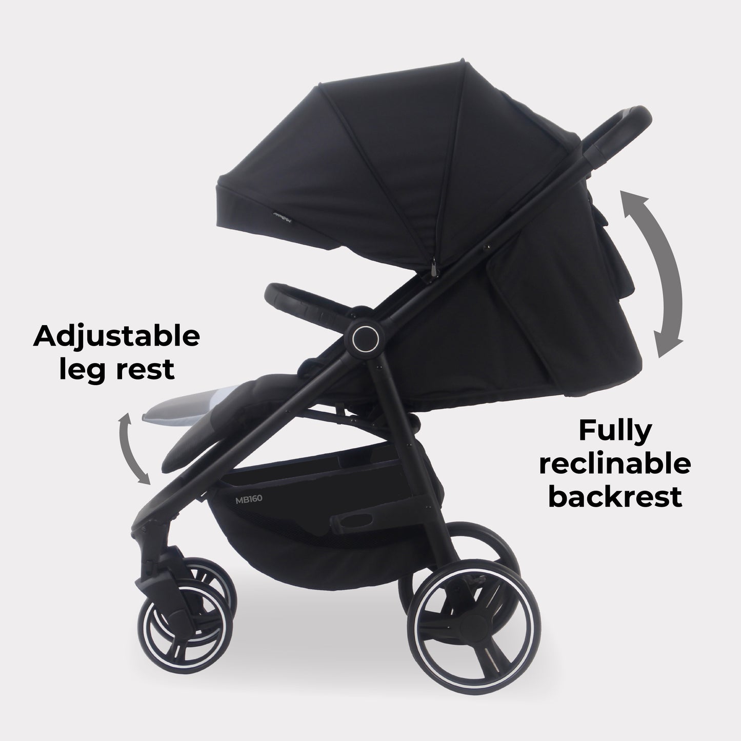 MB160 Pushchair - Black Leopard