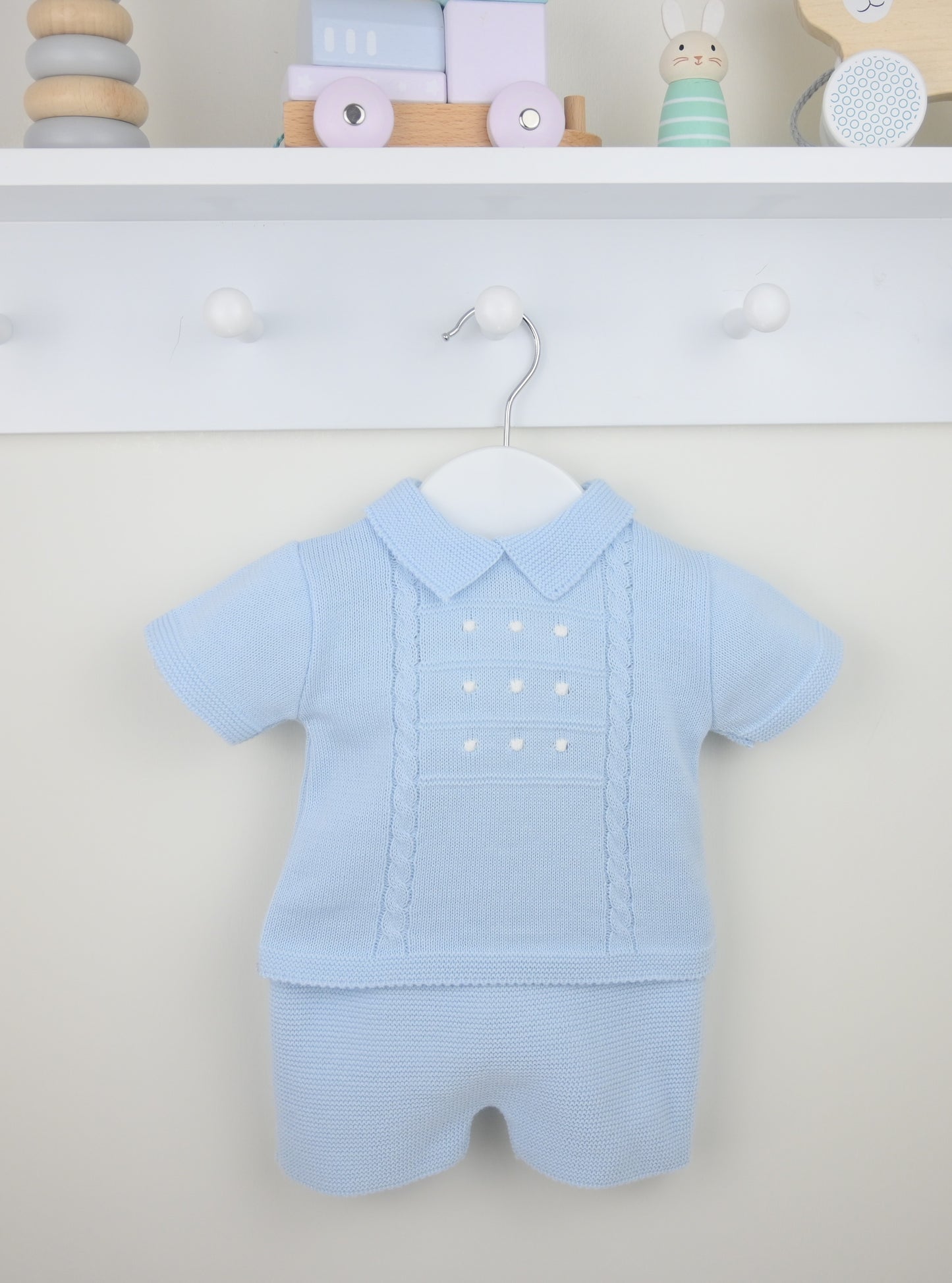 Pex Thomas Blue/White Shorts Set | Newborn-18-24M