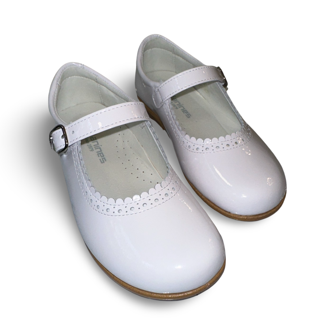 SS25 Andanines White Patent Mary Jane’s