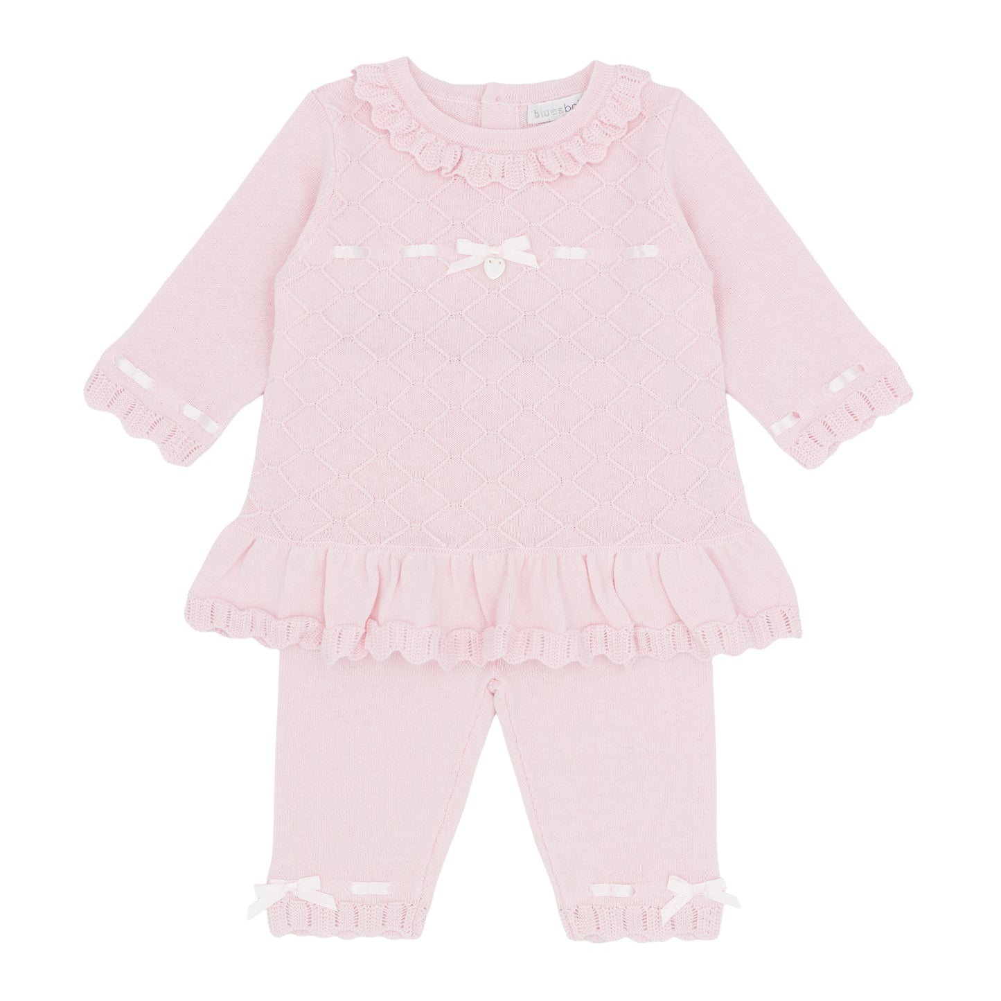 Blues Baby ‘Lovissa’ Girls Pink Knitted Tunic & Legging Set| Soft Pink(12M-4Y)