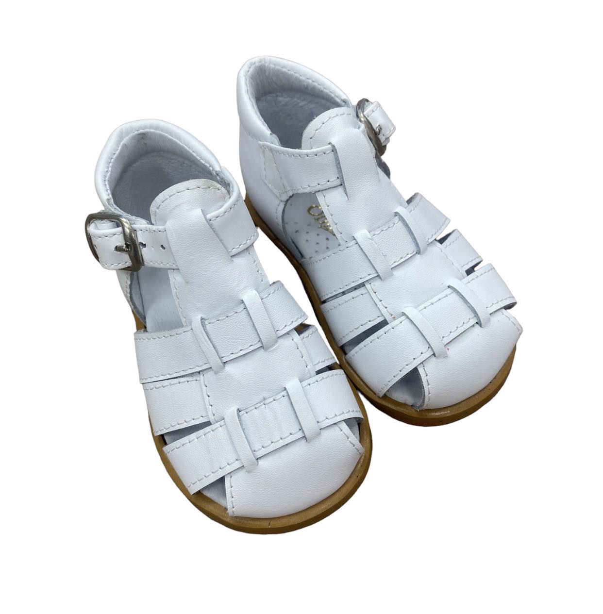 Pretty Originals Boys White Leather Sandals