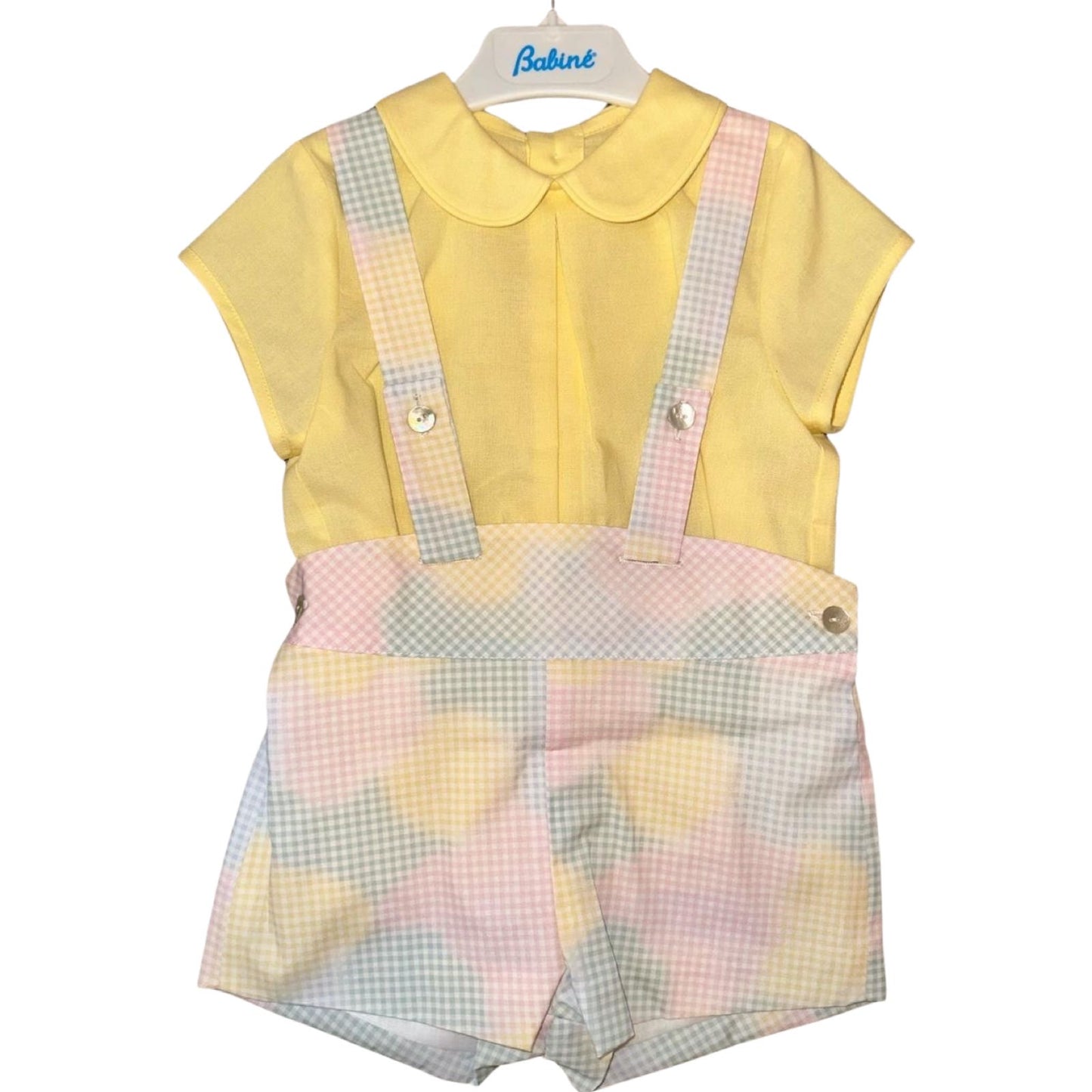 Babine Lemon 'Pastels Abstract' Two Piece Shorts Set with Straps