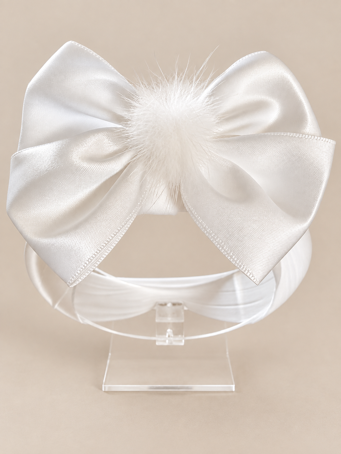 Little Stars ‘White’ Pom Pom Bow Baby Headband