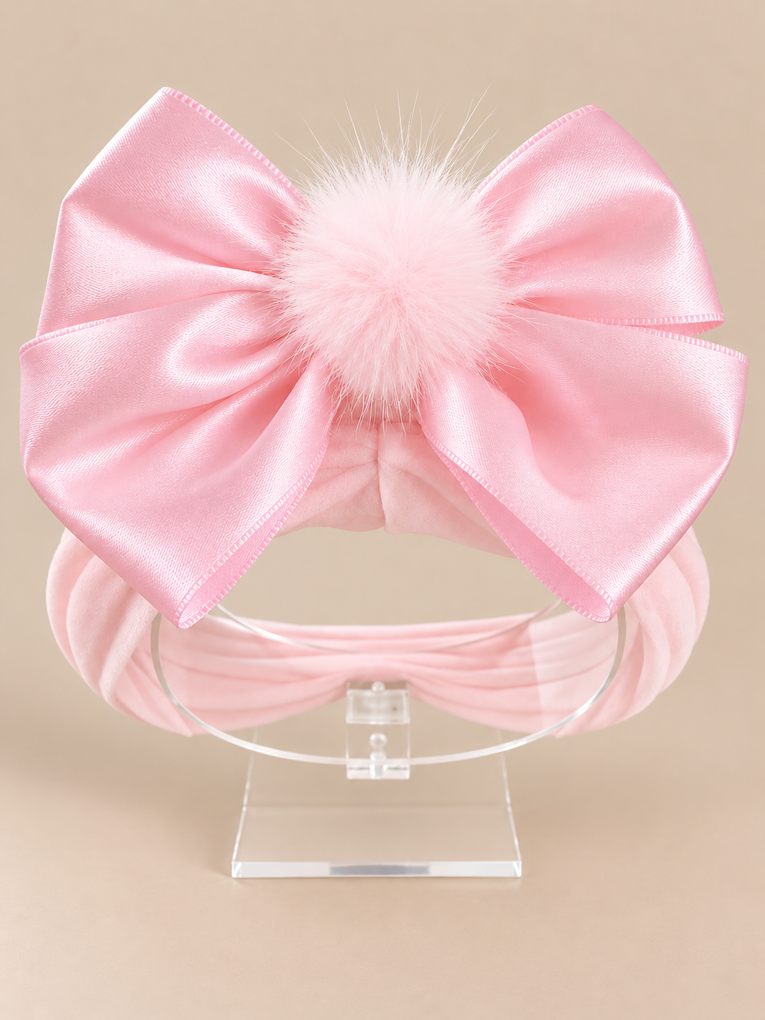 Little Stars ‘Pink’ Pom Pom Bow Baby Headband