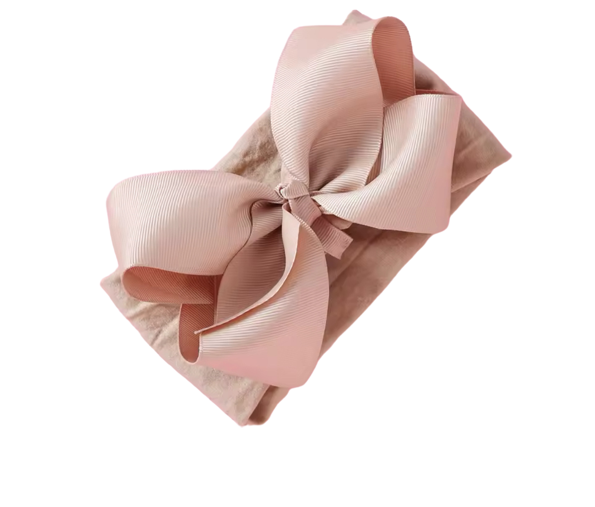 Little Stars ‘Dusky Pink’ Large Bow Baby Headband