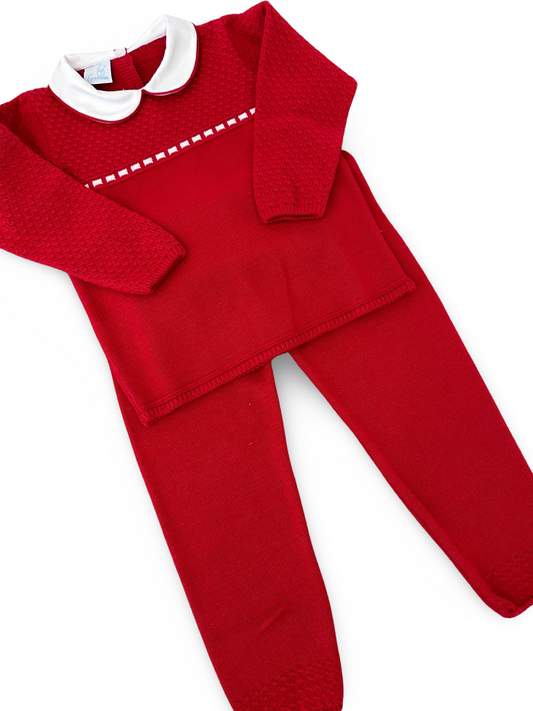 Granlei Boys Red Knitted Tracksuit