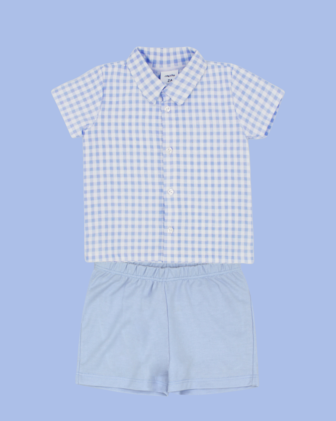 SS25 Rapife Blue Gingham Shirt & Shorts Set