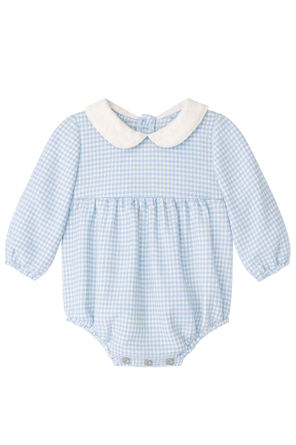 Babiné Baby Boys Blue Houndstooth Romper | Spanish Traditional Outfit (3–18 Months)