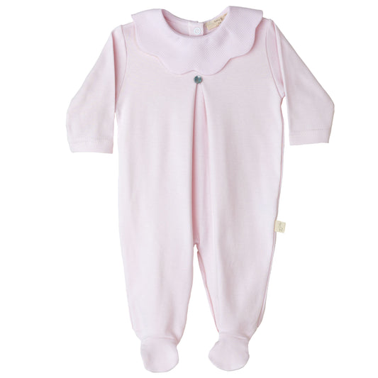 Pre-order Baby Gi Baby Pink Cotton Pique Scallop Collar Gift Set