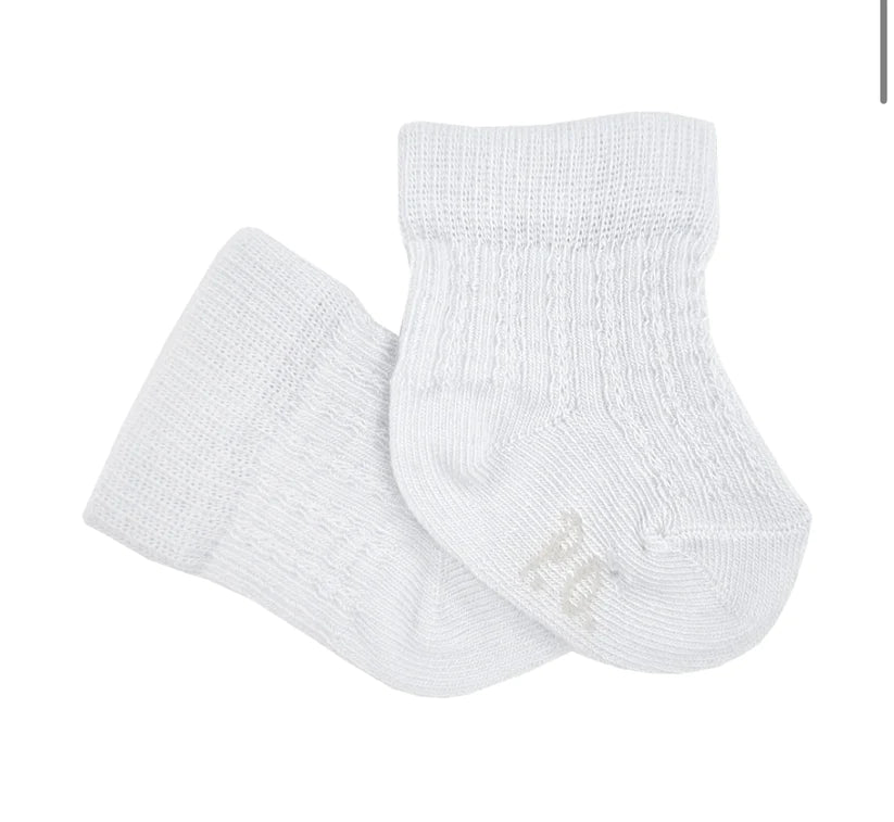 Pretty Originals Boys White Ankle Socks