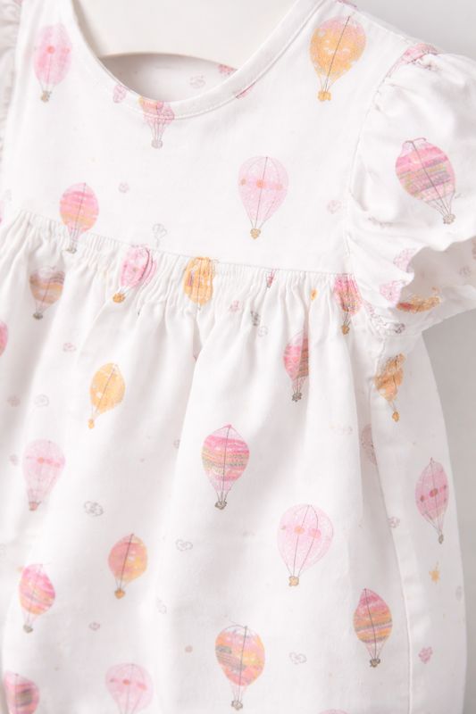 Mayoral Baby Girl Sunny Air Balloon Print Romper | White Hot Air Balloon Print Romper (0M–18M)