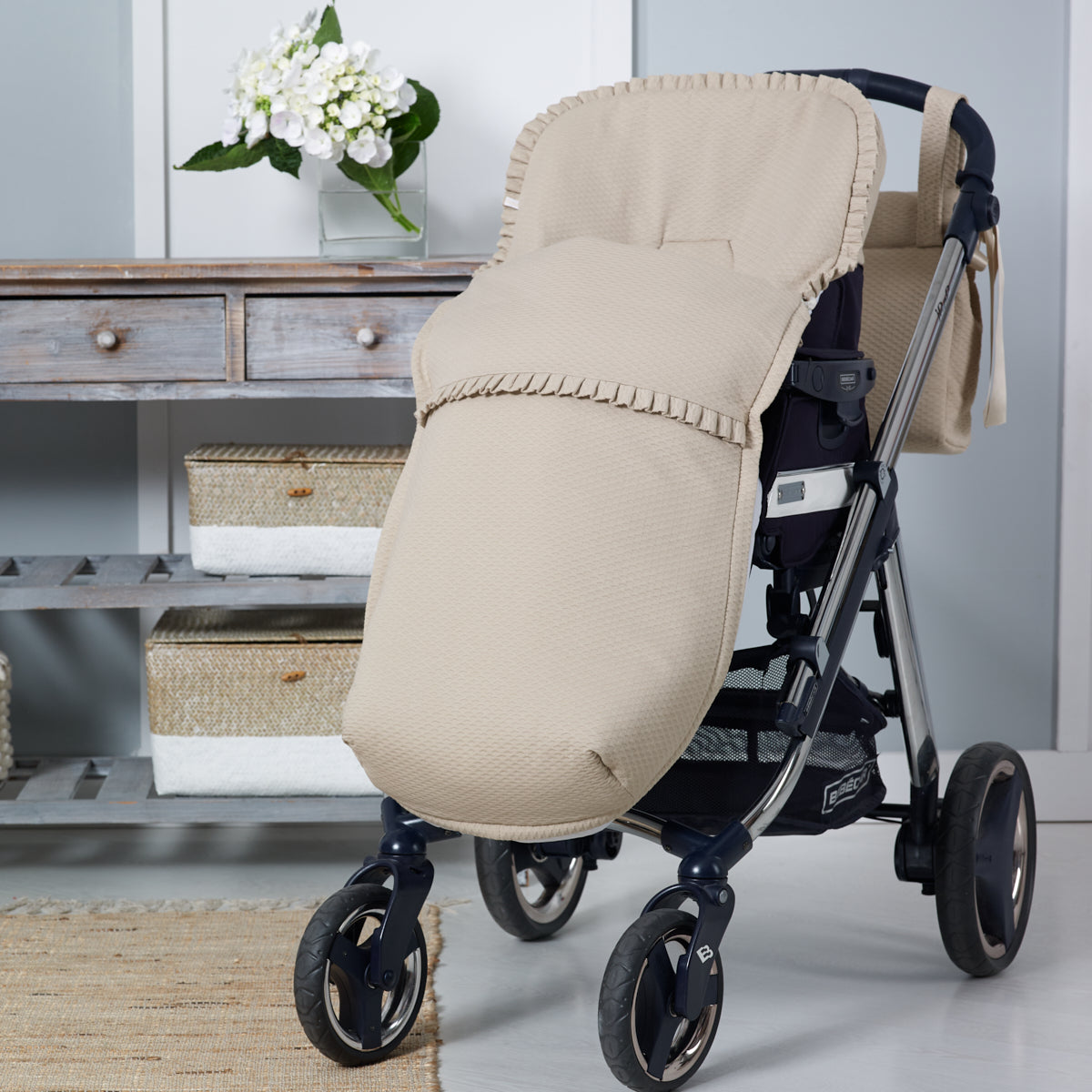Pique Pram Liner & Footmuff - littlestarschildrenswear