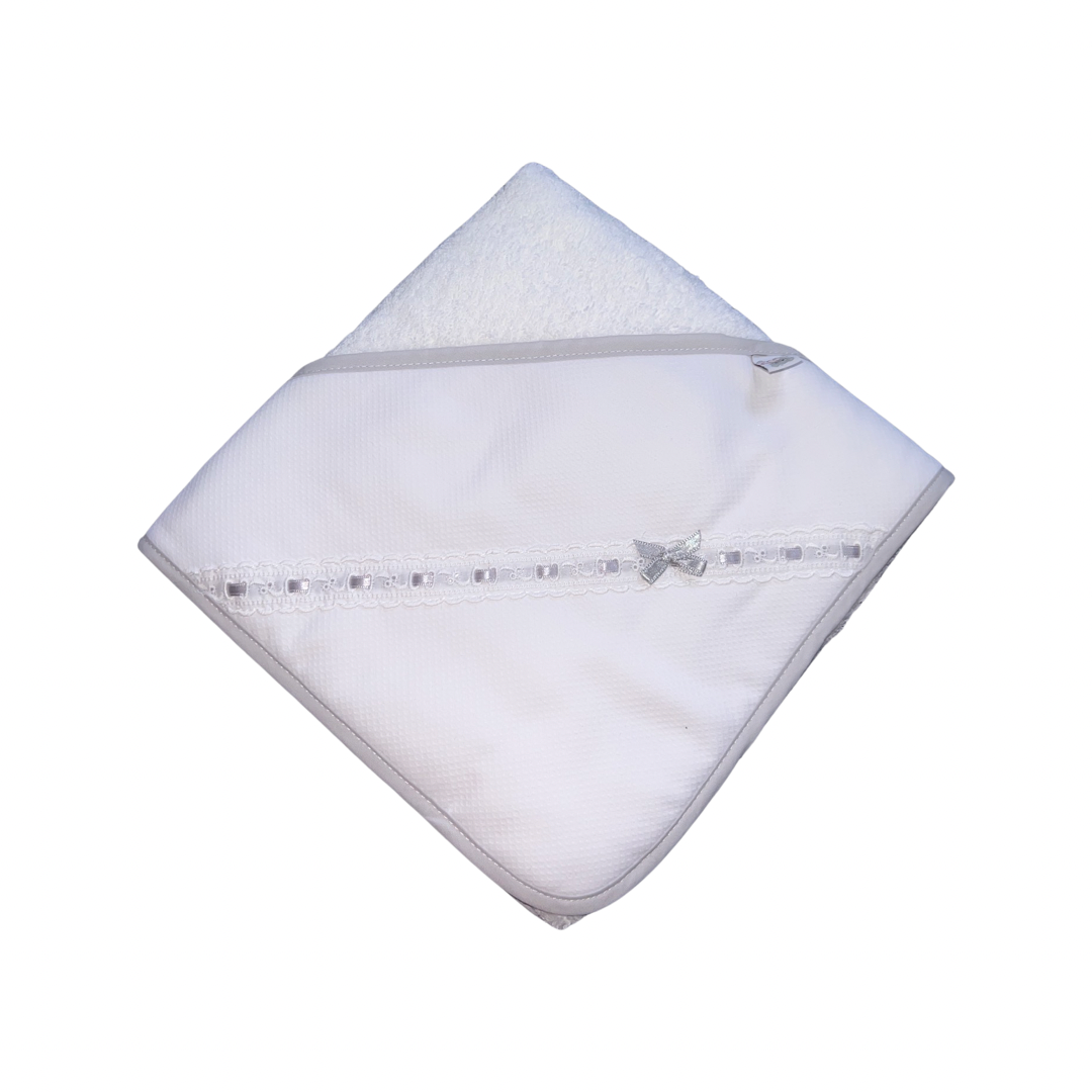 Martifanel Grey Hooded Ribbon Bow Towel